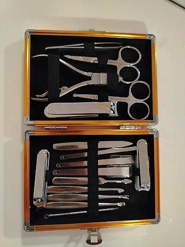 dırnaq yonan: Peşəkar manikür və pedikür dəsti – metal alətlər toplusu, sərt qızılı — 1