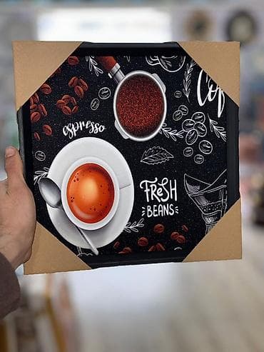 qar şekili: Kofe mövzulu divar tabloları – 4 fərqli dizayn Divar tablosu koffe — 5