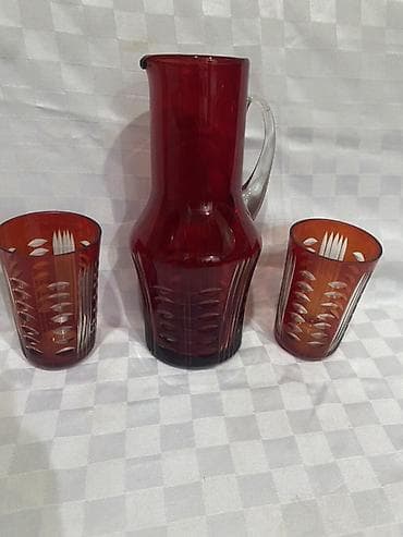 cini qablar: Rəng - Qırmızı, Şüşə, 3 — 2