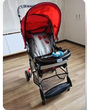 usaq evi: Uşaq arabası – JinYangYang brendi - Rəng: qırmızı-qara, iç hissə ağ — 1