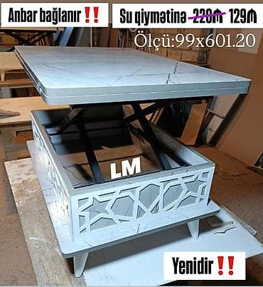 epoksi qatrandan hazırlanmış masa: Transformer jurnal masa - Funksional lift‑up mexanizm: bağlananda — 1