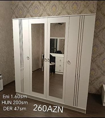 ucuz hovuz: Açar sözlər: Geyim şkafı, 4 qapılı, güzgülü, ağ rəng, modul daxili — 1