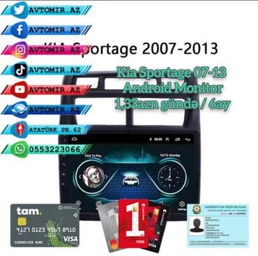 manitor hdmi: Kia sportage 07-13 android monitor 1,33azn gündə / 6ay (kabel ve — 1