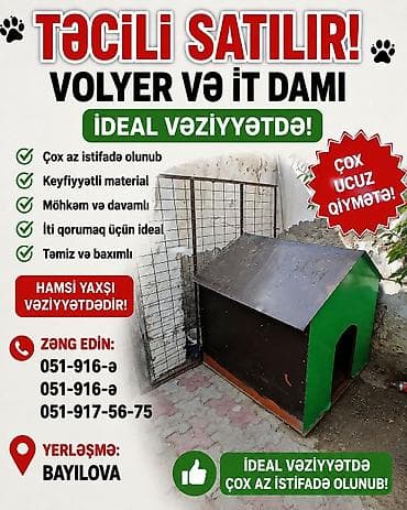 it yuvalari: Volyer və it damı - Keyfiyyətli materialdan hazırlanıb - Möhkəm və — 1