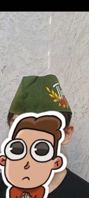 Uşaq üçün yaşıl rəngdə pilotka (beşbucaq formalı hərbi üslub papaq) — 2