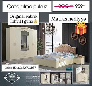 oval masa: İkinəfərlik çarpayı, Komod — 1