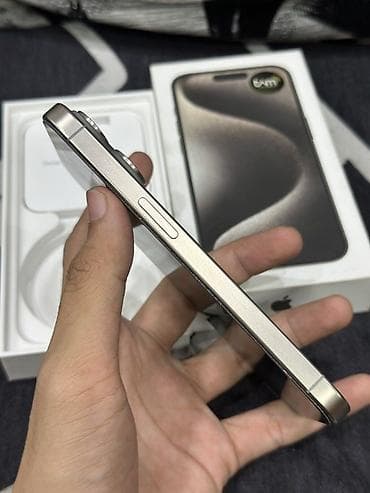 Elektronika: IPhone 15 Pro, 256 GB, Natural Titanium, Face ID — 2