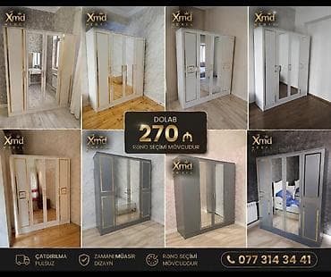 yataq tek: DOLAB – müasir dizaynlı geyim şkafları - Material: MDF/LDSP əsaslı — 1