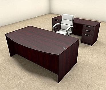 pc kreslo: Ofis üçün L‑şəkilli iş masasının dəsti - Material: taxta əsaslı MFB — 1