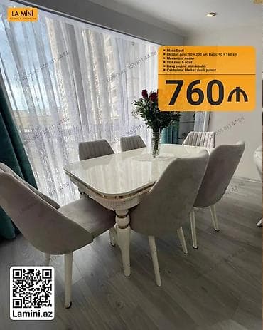 stulla: Məhsul: Masa dəsti - Ölçülər: Açıq 90 × 200 sm, Bağlı 90 × 160 sm - — 2