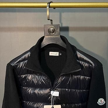 Üst geyimləri: Moncler hibrid kişi jaketi Qara və Yaşıl Bütün Ölçülər Var! Zeng edib — 5