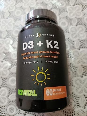 optitech vitamin c: NutraChamps D3 + K2 vitamin kompleksi – 60 softgel kapsul Məhsul — 1