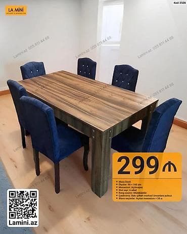 stol ev ucun: Masa dəsti – Kod: 3508 - Ölçülər: 90 x 160 sm - Mexanizm: Açılmayan — 1