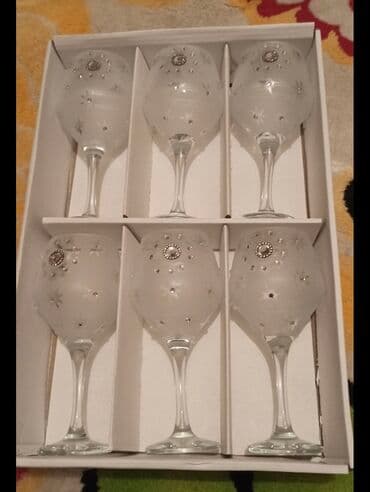 dest qab: Qədəhlər, Xrustal, 6 ədədli dəst, Rusiya — 1