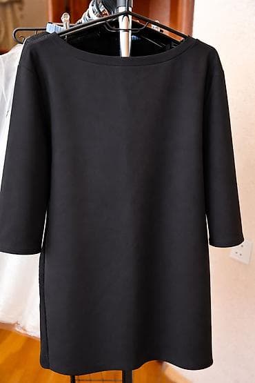 eco silim: Tunik ( koynek don ) Önü trikotaj arxası parca - Rəng: tam qara - — 2