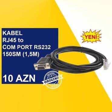 Noutbuklar üçün örtük və çantalar: Kabellər “COM Port RS232” ⭐RJ45 to COM Port RS232 1,5m – 10 AZN ⭐COM — 3