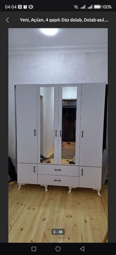 балконный шкаф: Yeni, Açılan, 4 qapılı Düz dolab, Dolab-asılqan, Azərbaycan — 3