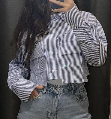 pol palto: Zolaqlı qısa köynək Calliope. Yaxsi veziyyetdedir. - Model: qısa — 1