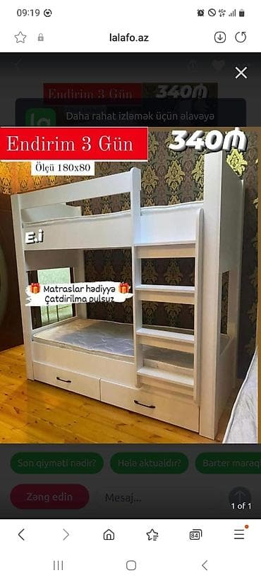 hava dosek: Oğlan və qız üçün, Yeni, Çarpayı, Matras ilə, Siyirməli — 1