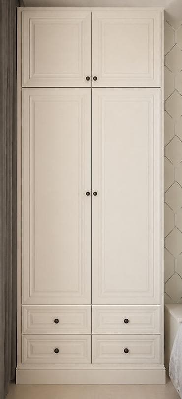 madeyra paltar dolabi: İşlənmiş, 2 qapılı, Siyirməli, Bej, Taxta, Açılan, Düz dolab — 1