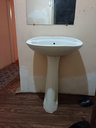 Pedestal tipli keramika əl-üz yuma lavabosu - Klassik dizayn: oval — 1