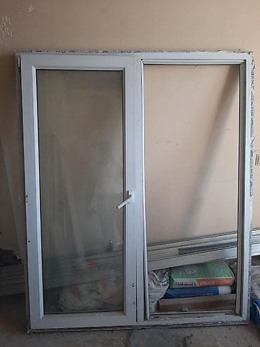 plasik qapı: Plastik pəncərə 170×140 üstən çıxma bir tərəf açılır cifti var — 1