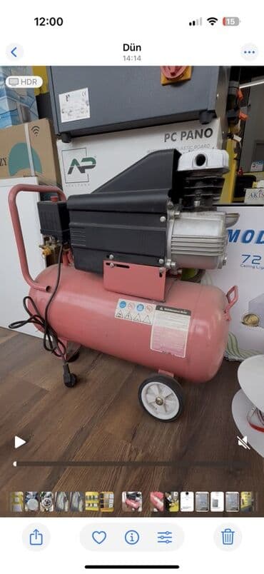 Tavan: Hava kompressoru – portativ, təkərli model - Üfüqi silindrli hava — 1