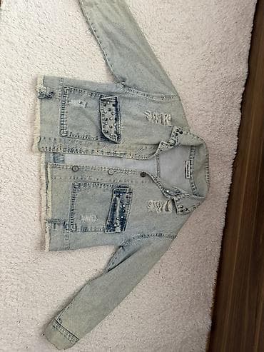 jordan jaket: İkinci el Məhsul: Cins gödəkcə - Rəng: Açıq mavi/stone yuma effekti - — 1