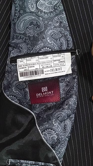 las vegas ətir: Delmont Manfashion kişi dəsti – nazik ağ zolaqlı qara parça. - — 4