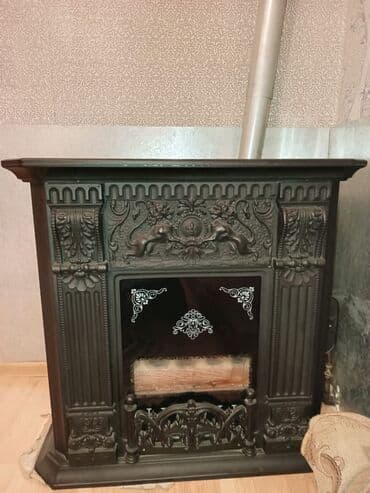 koz ve komur arasindaki ferq: Klassik dizaynlı bərk yanacaqlı soba/şömine - Material: tökmə dəmir — 2