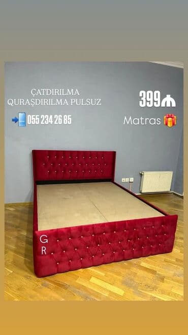 корпусная мебель в рассрочку: Yeni, İkinəfərlik çarpayı, Matras ilə — 7