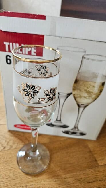 şam qabı: Qədəhlər, Şüşə, 6 ədədli dəst, Türkiyə — 2