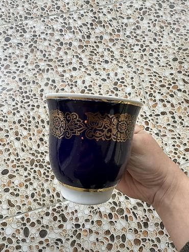 cay stekani: Fincanlar, rəng - Göy, Keramika, 1 əd, 250 ml — 2