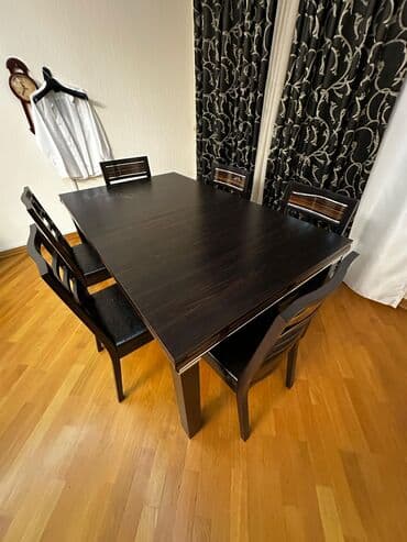 Qonaq otağı üçün, İşlənmiş, Açılan, 6 stul