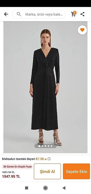 don sekilleri: Qara parıltılı ziyafət donu - Rəng: qara - Parça: incə — 5