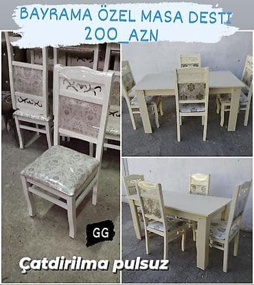 stulla: Bayrama Özəl YENIDEN 😍Masa destlermiz satisda😍Masa 4 stul — 1