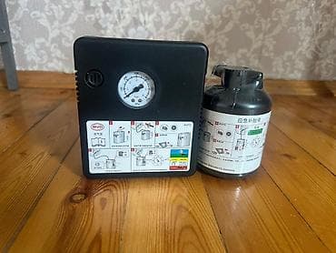slanqlar: Avtomobil təkəri üçün təcili şin təmiri dəsti - Kompressor + şin — 1