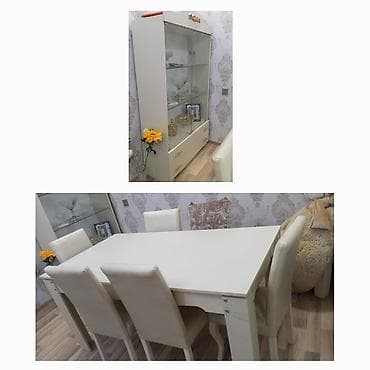 Qonaq otağı üçün, Açılmayan, Dördbucaq masa, 6 stul — 1