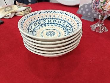 dessini qazan desti: Boşqablar, 6 ədədli dəst, rəng - Mavi, Keramika — 1