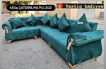divan istikbal: L formalı künc divan dəsti, klassik və zövqlü dizaynla təqdim olunur — 4