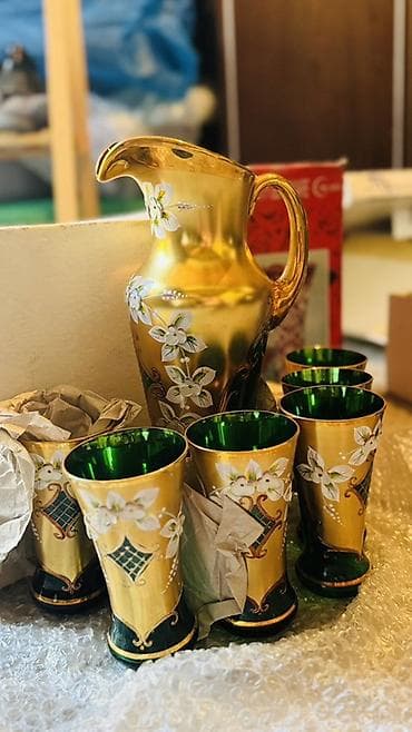 kompot qabı: Rəng - Qızılı, Şüşə, 7 — 2