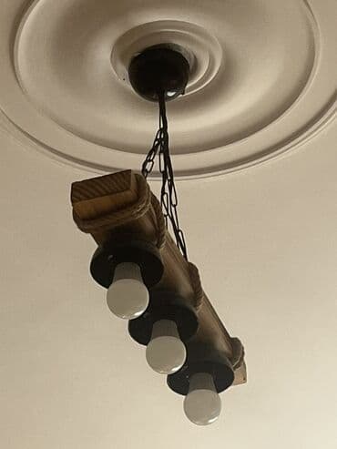 metbex ucun lusturlar: Çılçıraq, 4 lampa, Taxta — 2