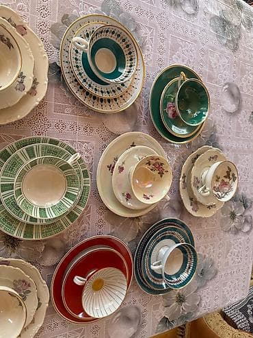 qedimi bakallar: Çay dəsti, rəng - Qızılı — 2