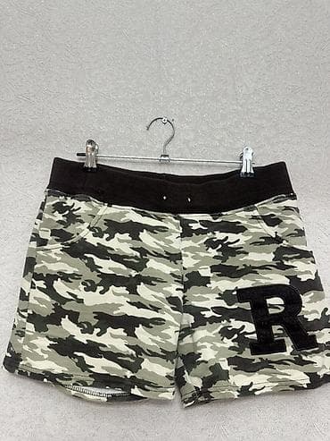 Kamuflyaj naxışlı uşaq/yeniyetmə şortik - Rəng: yaşıl-boz-ağ kamuflyaj