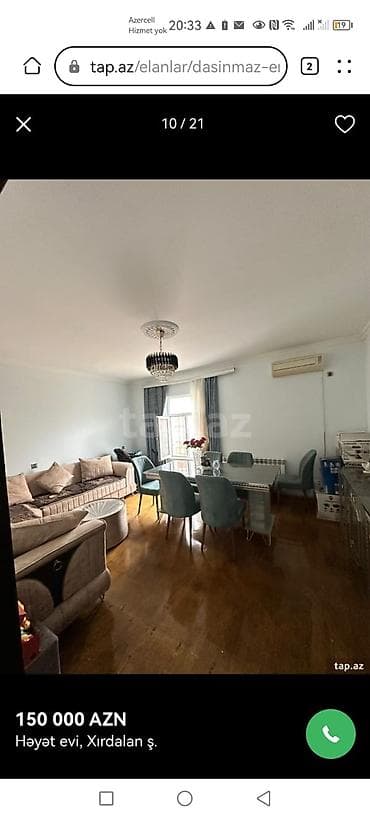 merdekanda satilan heyet evleri: 4 otaqlı, 2 kv. m, Kredit yoxdur, Orta təmir — 2