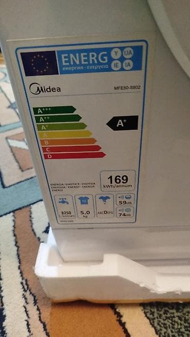 xiomi 10 s: Midea önyükləməli paltaryuyan maşın Model: MFE50-S802 Enerji sinfi — 3