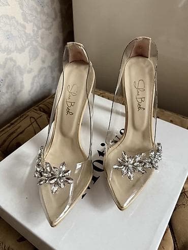 Tuflilər: Şəffaf stiletto ayaqqabı – bəzəkli - Model: Shoe Box brendi, şəffaf — 1