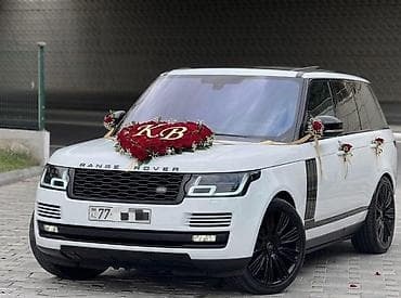 свадебное авто: Range Rover – bəy-gəlin maşını üçün dekor xidməti - Ağ rəngli Range — 3
