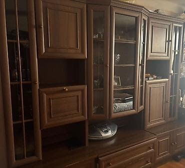 perla tv stend: Qonaq otağı üçün klassik üslubda mebel dəsti - Material: tünd qəhvəyi — 3