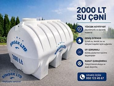 su dashi: Bak, Plastik, 2000 l l, Yeni, Ödənişli çatdırılma — 2